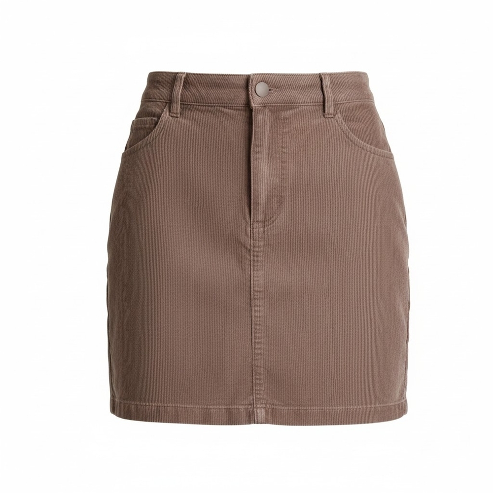 Women's Brown Corduroy Mini Skirt - Picture 2 of 6